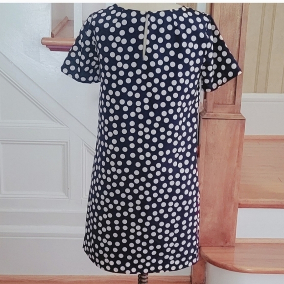 J. CREW Factory Polka Dot Blue Dress Size 0 - Picture 3 of 6